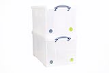 Really Useful Box Plastic Storage 84 Litre Clear (Pack Of 2)