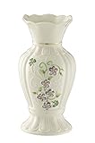 Belleek Irish Flax Vase - White Flower Vase Handcrafted Fine Parian China Irish Decor, 3.5" W x 7" H