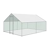KCT Large 3 x 3m Walk in Galvanised Chicken Coop Enclosed Pet Run Poultry Pen Bird Cage Aviary Pen