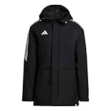 adidas Soccer Condivo 22 Stadium Parka Jacket - Water-Repellent, Adjustable Hood and Cuffs,100% Recycled Materials, Black, S