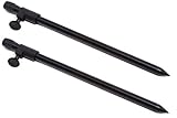 Phoxinus 2 Bank Sticks for Fishing. Black, Lightweight, Adjustable 30cm to 50cm. Fit rod, butt, back rests, buzz/buzzer bars. Carp, coarse, match fishing accessories/gear