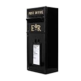 Assorted Collections Post Box - ER Mail Box with Lock - Cast Iron Design for Durability - Wall Mountable - Easy to Install - Lockable - Classic Black Post Office Box, 34Wx17Dx57H cm, 8.83 kg