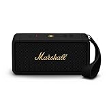 Marshall Middleton Bluetooth Wireless Portable Speaker, 20+ hours portable playtime, water resistent IP67 - Black & Brass