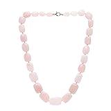 Treasure Bay Stunning Natural Gemstone Chunky Necklace for Women Different Gemstones and colour Available (Rose Quartz)