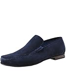 Loake Nicholson Mens Suede Moccasin Shoes 10 Navy/Blue Stitch Suede