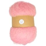 The Felt Box Carded Needle Felting Wool – 100g Maori Range DHG 'Powder' – Light Pink Wool Batt with Coarse Short Fibres – Ideal for Sculpting, Dolls, Blush, Baby Crafts & Pastel Projects