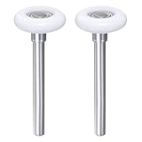 UXCELL 2pcs Garage Door Rollers, 2" Nylon Roller for 2" Track, 4.25" Stem, 11 Balls Sealed Bearing, Commercial & Residential, White