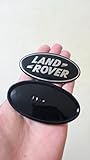 Black Oval Badge 2Pcs Front Grille & Tailgate Emblem Decals Compatible with Rover Land Range Evoque,Sport,Discovery,Velar,Defender Chrome 85mm Oval Rover Land Range Grill Badge Logo Surround Cover