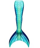 Superband Mermaid Tail for Swimming for Women, Teens and Adults Without Monofin, Blue-wupu10, S
