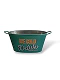 Retro Large Ice Cold Drinks Metal Bucket, Oval Party Beverage Tub with Handles, Available in Yellow, Red, Green, Natural Colors (Sky-Blue)