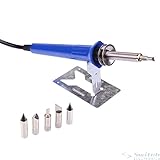 Pyrography Kit 30W Wood Burning Tool with 5 Interchangeable Tips Hobbyist Beginner Starter Basic