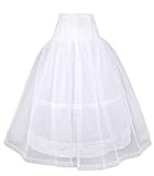 Flora Girl's 2-Hoop 1 Net Petticoat/Child Underskirt/Bridesmaid Skirt,32" L White