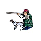 Hunter with Dog and Rifle Hoisting Order Hunting Badge Needle Elegant Pin Badge 0554, ca. 30 x 22 mm, Metal