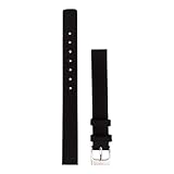 Skagen Watch straps for women, 12 mm, black leather, original replacement strap for 358XSSLBC, black, Strap.