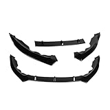 Car Front Bumper Lip Spoiler For Mondeo For Fusion 2013-2018 ST Style Carbon Fiber Pattern Rear Spoiler Car Body Kit Gloss Black Rear Lip With Lamp Diffuser(Gloss Black)