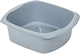 Addis 518459 Eco Made from 100% Recycled Plastic Large Rectangular Washing Up Bowl, 9.5 Litre, Light Grey