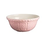Mason Cash Colour Mix Powder Pink Mixing Bowl | 2.7 Litre Capacity | 26cm Earthenware Bowl with Classic Pattern Design | Dishwasher Safe | Ideal for Baking, Pastry, Dough, Cakes & Cookies