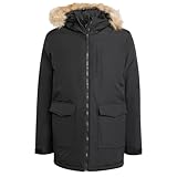 adidas Men's PAVERIC FUR PARKA, Black, XS