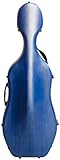 ZoRHac Cello Case, Carbon Fiber Composite 4/4 Full Size Strong and Ultralight Cello Box with Strong Handle, 2 Bow Holders, Back Straps and Wheels(Color:Blue2)