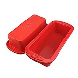 SILIVO Silicone Bread & Loaf Tins for Baking 22x9x6 cm, 2Pcs Rectangle Cake Tin, Nonstick Silicone Cake Moulds for Baking, Bread Baking Pans for Loaves
