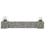 Natulvd Gabion Cages Retaining Wall for Garden, H-shaped Gabion Planter Steel Wire, 260x40cm Gabion Basket Plant Box Outdoor for Landscape Lawn Flowers Herb - 40CM H