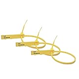 Made in UK Numbered Pull-Through Security Seal - Cost-Effective Tamper-Evident Solution for Sealing Cash Bags, Mail Sacks, Waste Sacks, Trailers, and roll-Cages (100, Yellow)