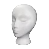 Female Styrofoam- Foam Mannequin Head Stand Model Display Wig Polystyrene Mannequin Manikin Head Polystyrene Head Female Dummy Mannequin Head For Hats Wigs Sunglasses Displays White