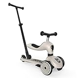 Scoot & Ride Highwaykick 1 Push and Go Kickboard with Seat Children's Scooter 2-in-1 Balance Bike with Handlebar from 1 2 Years Grows with Your Child Height Adjustable Tool-free (Ash)