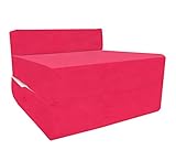 iStyle Mode Fold Out Guest Chair Z Bed Futon Sofa Comfortable Supreme Quality Foam for Adult and Kids Lounger Mattress (Pink)