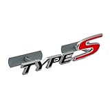 3D Metal Car Front Grill Emblem Auto Badge Sticker Decals Compatible with Type S Y Sport Logo Civic Accord CRV Hrv Car Accessories(Black Red)