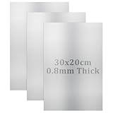 SENENQU 3 Pack 300 x 200mm / 12 x 8 Inch Stainless Steel Sheets, 0.8mm Thick Stainless Steel Plates, Metal Sheets Shim Plates for Kitchen DIY Craft Making
