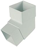 FLOPLAST 65mm Square Downpipe 112.5 Degree Offset Bend - White - Pack of 2