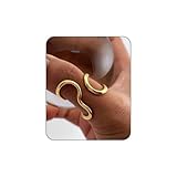 Mrltau Gold Waterproof Asymmetric Ring, Thick Chunky Women's Gold Ring