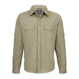 Craghoppers Mens Expert Kiwi Long Sleeved Shirt, Pebble, Size M
