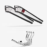 Lextek Stainless Steel MP4 Megaphone Exhaust System 300mm compatible with Honda CBR1100XX Blackbird (97-99)