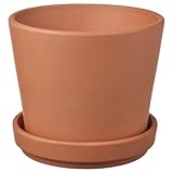 Plant pot with saucer, outdoor terracotta, 12 cm