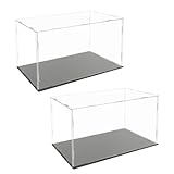 YKUKIZEE 2 Pack Acrylic Display Case for Figures 20x15x15 cm, Clear Acrylic Model Display Cases Box, Assemble Acrylic Dustproof Protection Showcase for Action Collectibles Crafts