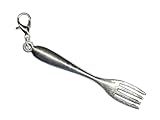 Miniblings Fork Cutlery Charm Pendant Zipper Pull Bracelet Wristlet Forks Silver