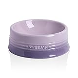 Sweejar Gradient Dog Bowl, Ceramic Dog Food Dish for Large Dogs and Large Cat, Porcelain Pet Bowl for Food and Water 32 oz (Gradient Purple)