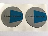 SCOOBY DESIGNS COACHMAN CARAVAN MOTORHOME ALLOY WHEEL CENTRE CAPS DENT HIDE SILVER BLUE x2 (60mm)