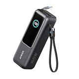 Anker Laptop Power Bank, 25,000mAh Portable Charger with Triple 100W USB-C Ports for Multi-Device Charging, Built-In and Retractable Cables, For iPhone 17/16/15 Series, Samsung (Charger not included)