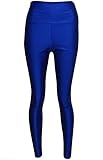 JJ CLOTHING Womens High Waist Stretchy Disco Leggings Ladies Shiny Slim Fit Wet Look Tights Pants (Navy, M/L)