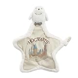 Rainbow Designs Harry Potter Hedwig Comfort Blanket - Soft Plush Newborn Comforter with Snowy Owl Design - Star-Shaped Baby Blanket with Hogwarts Illustration & Knotted Corner for Sensory Play