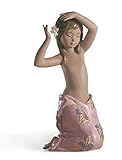 LLADRÓ Tropical Flower Girl Figurine. Porcelain Hawaiian Figure.