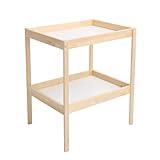 HOME MODERN Solid Wood Birch Changing Unit Baby Changing Table with Open Shelf Nappy Changing Station for Nursery Furniture