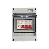 230V IP65 Waterproof Consumer Unit for Workshop Power Distribution, 2-Way Electrical Box with 40Amp 30mA RCD Breaker and 1P 6A 16A MCB, Fireproof ABS Shell for Garage Caravan White