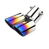 DCSNXZF Car Exhaust Muffler for MG ZS 2017-2025, Exhaust Tips Stainless Steel Exhaust Muffler Exhaust Whistle Car End Pipes Accessory,A-Baked-Blue