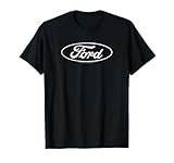 Ford - Distressed White Oval Logo T-Shirt