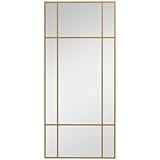 HOMCOM Rectangle Wall Mirror, 110 x 50cm Window Style Vanity Mirror with Metal Frame, Decorative Hanging Mirror for Living Room, Bedroom, Entryway, Vertical or Horizontal, Gold Tone