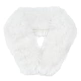 PH PandaHall Faux Fur Collar Fur Hood Trim White Warmer Collar Detachable Scarf Wrap Winter Neck Warmer for Hood Replacement Women Men Coat Jackets Decor, 83x13cm